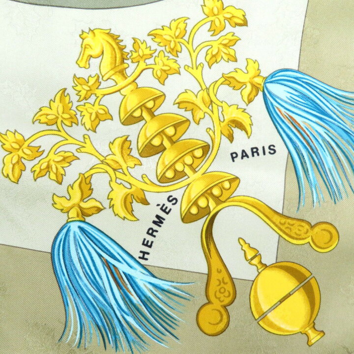 楽天市場】エルメス カレ90 Plumes et Grelots 羽根飾りと鈴 シルク 
