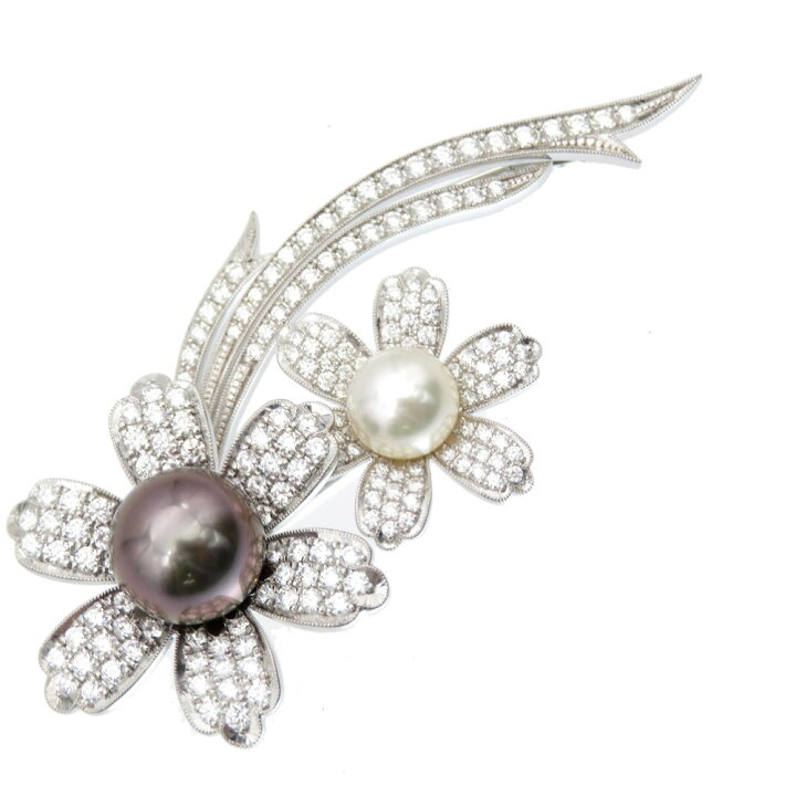 楽天市場】美品 ランバン K18WG/ダイヤモンド3.24ct /タヒチパール12mm  