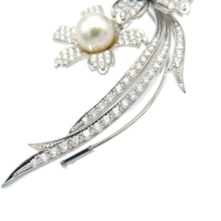 楽天市場】美品 ランバン K18WG/ダイヤモンド3.24ct /タヒチパール12mm  