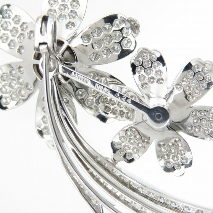 楽天市場】美品 ランバン K18WG/ダイヤモンド3.24ct /タヒチパール12mm  