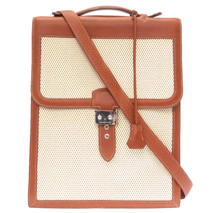 楽天市場】美品 エルメス サックアデペッシュDPLG ブッフル トワル  