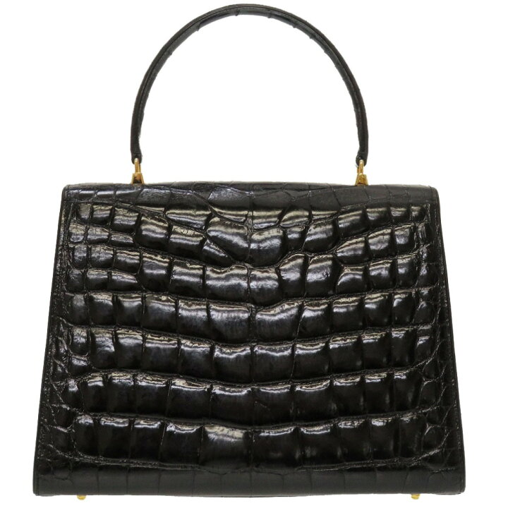 楽天市場】美品 フェンディ クロコダイル ブラック ゴールド金具  