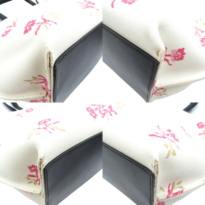楽天市場】美品 ロエベ 花柄 キャンバス レザー ホワイト ピンク  