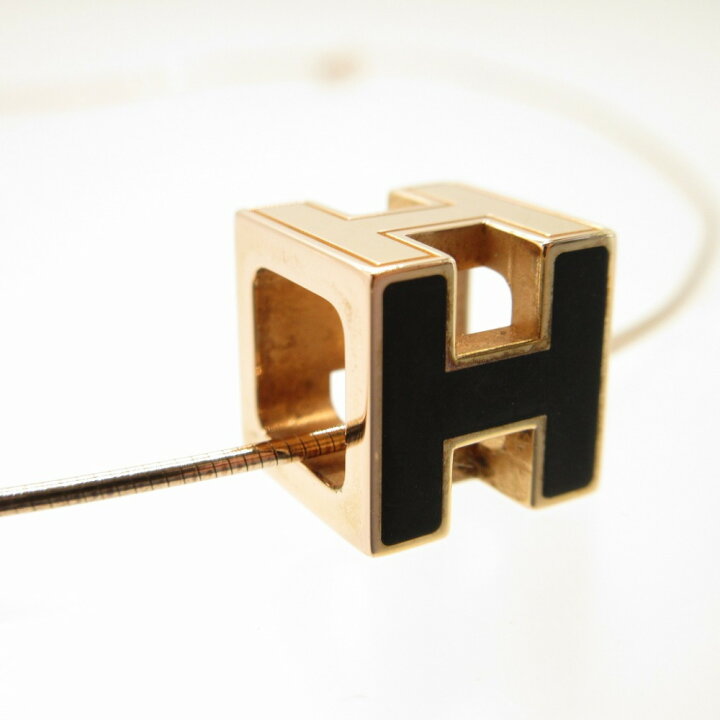 楽天市場】美品 エルメス Hキューブ メタル ブラック 黒 ピンク 