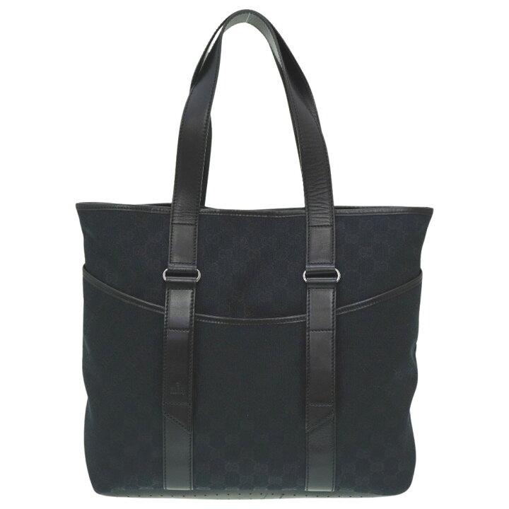 楽天市場】美品 グッチ GGキャンバス トートバッグ 145971 ブラック 黒 