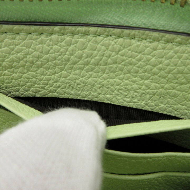 楽天市場】新品同様 グッチ 658691 ロゴ レザー ライトグリーン 緑  