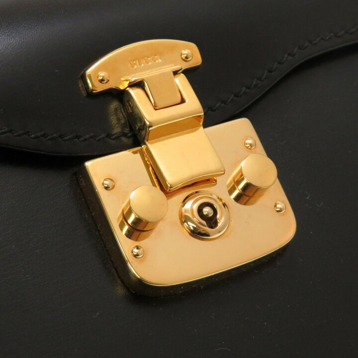 楽天市場】美品 グッチ レディロック レザー ブラック ゴールド金具