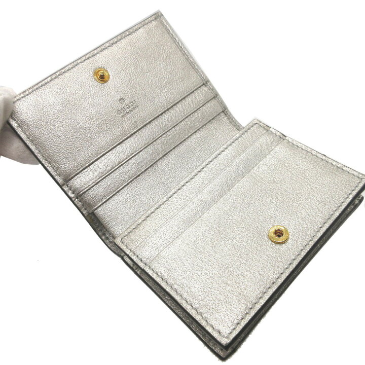 楽天市場】美品 グッチ GGマーモント コンパクトウォレット リザード 