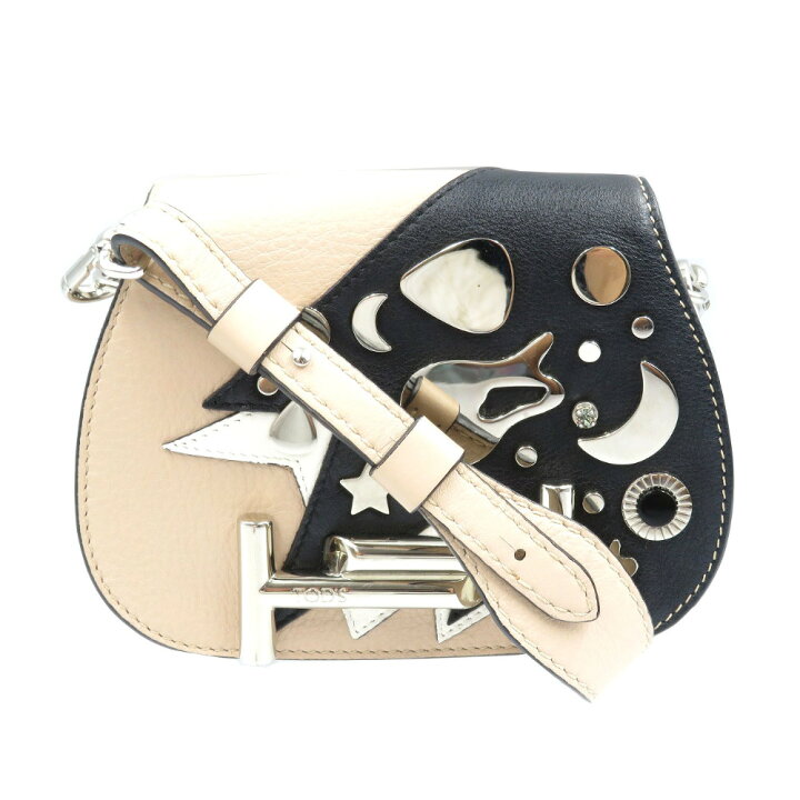 楽天市場】美品 トッズ ダブルT レザー メタル ピンクベージュ 