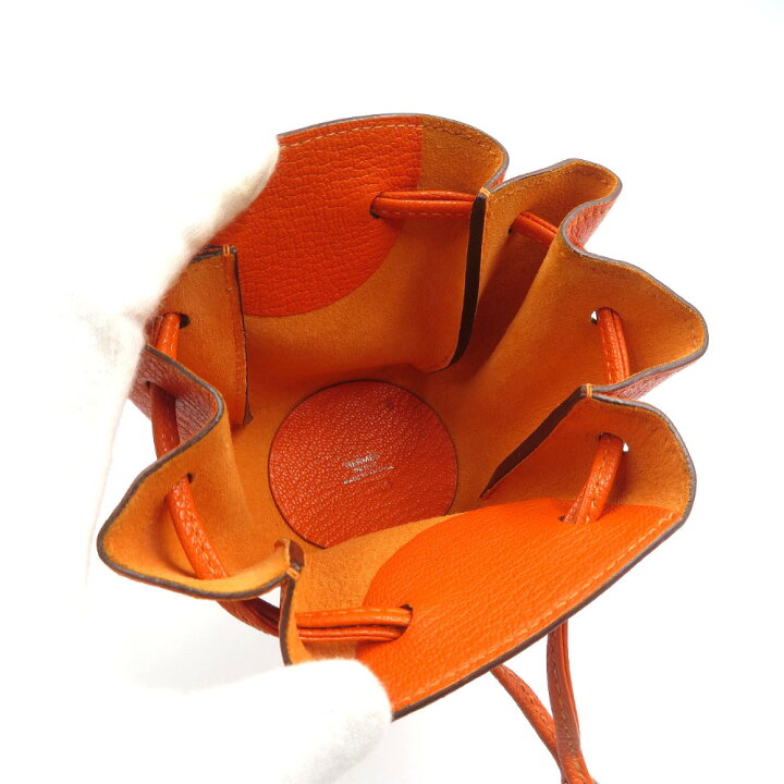 楽天市場】美品 エルメス ヴェスパ ポーチ シェーブル オレンジ  