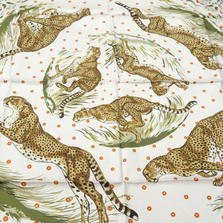 楽天市場】未使用品 エルメス カレ90 ダブルフェイス GUEPARDS BANDANA 