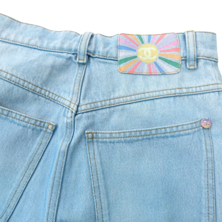 楽天市場】新品同様 シャネル ワイドデニム ココボタン グラデーション  