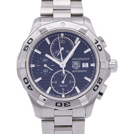 美品 タグホイヤー アクアレーサー クロノグラフ CAP2110 自動巻き 腕時計 SS ブラック 黒文字盤 1386【中古】TAG HEUER メンズ