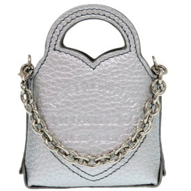新品同様 ティファニー リターントゥティファニー トートバッグ レザー シルバー 銀 マイクロトート 0059【中古】TIFFANY&Co.