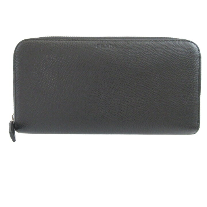 楽天市場】美品 プラダ サフィアーノレザー ブラック 黒 ラウンド  