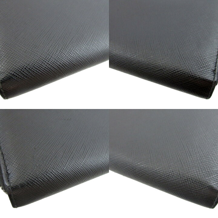 楽天市場】美品 プラダ サフィアーノレザー ブラック 黒 ラウンド  