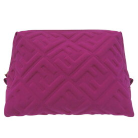 新品同様 フェンディ ビューティー ポーチ FFロゴ ズッカ柄 8N0171 ポリアミド パープル 0677【中古】FENDI