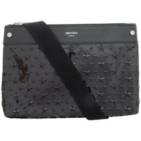 美品 ジミーチュウ スターエンボス KIMI-N パテントレザー レザー ブラック 黒 ショルダーバッグ 0572【中古】JIMMY CHOO