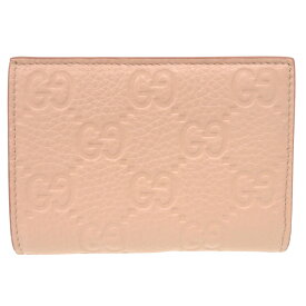 新品同様 グッチ GGエンブレム ミディアム ウォレット 815874 GGグレインレザー トープ ベージュ 二つ折り財布 1047【中古】GUCCI