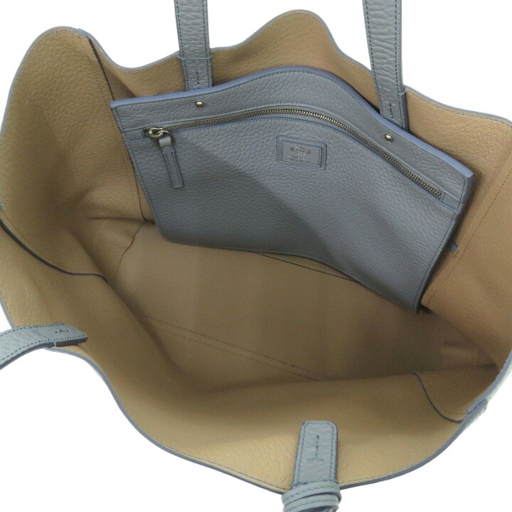 楽天市場】美品 トッズ レザー シボ革 ブルーグレー トートバッグ 0439 