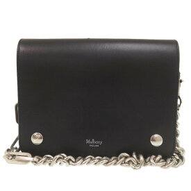 美品 マルベリー クリフトン レザー ブラック チェーンショルダー ショルダーバッグ 黒 0881【中古】MULBERRY