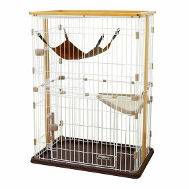 【同梱不可】ボンビアルコン ウッドワンサークルキャットワイドドア2段タイプ