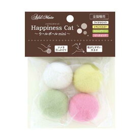 【同梱不可】【5個セット】ペティオ 猫用おもちゃ　Happiness　Cat　ウールボールmini4個入セット