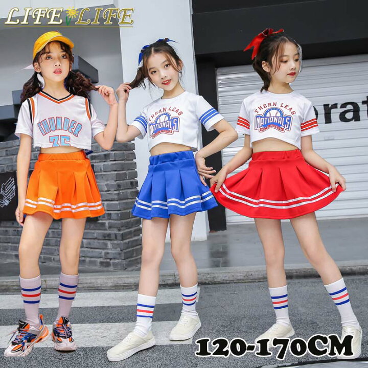 楽天市場】チアガール衣装 キッズ チアリーダー 衣装 セットアップ  