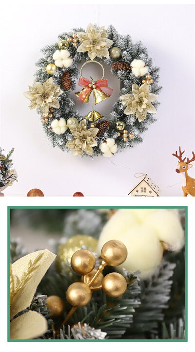 16インチ LED クリスマスリース ライト付き - バッテリー駆動の赤いホリデー装飾 クリスマスリース、15.7インチ ホームデコレーション ジンジャーブレッドリース ライト付き | ホリデーデコレーターの屋外装飾 屋