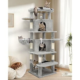 キャットタワー 据え置き 省スペース 大型猫用 転倒防止キャットタワー 多頭飼いに適しています 猫タワー
