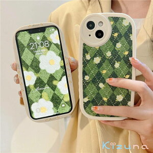 �����Y�J�o�[ �J�b�v�� 12 �O���[�� �݊��i �P�[�X iPhone 8plus iPhone13 12promax iPhoneX couple XR 13promax ������ �t�����[ iPhoneXR �n�i 7plus 13Pro�X�}�z�P�[�X XSMax �ϏՌ� green �� argyle flower �͂� �A�[�K�C