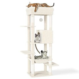 キャット キャットハウス つめとぎ 猫 据え置き スリム キャットタワー ハンモック 大型猫用