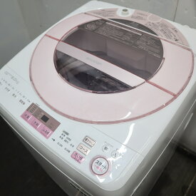 【中古】シャープ SHARP 全自動洗濯機 ES-GV8A-P 洗濯8kg 風乾燥4kg 送料無料 時短 部屋干し ガンコ汚れ 毛布 風乾燥 R80014