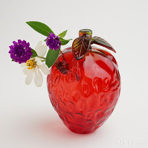 �K���X�@�u���@�t�����[�x�[�X�@DECO Glass Strawberry�@�X�g���x���[ I04-3137