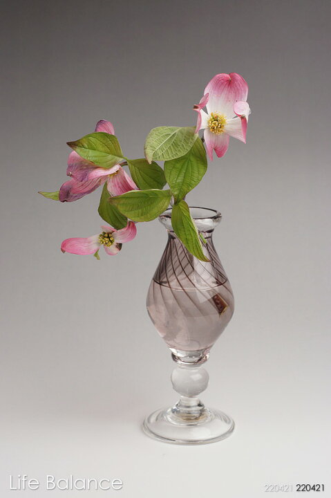 楽天市場 吹きガラス工房 Fuji321 花入 花器 台付花瓶 らせん Life Balance ライフバランス