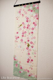 【3枚でメール便送料無料！】手ぬぐい濱文様　捺染てぬぐい　春　絵手拭い しだれ夢桜　13577