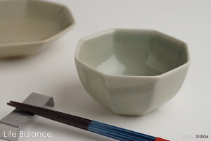 【作山窯】SAKUZAN 八角 ボウル(S) 小鉢緑 U19034(貫入あり)