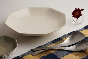 【作山窯】SAKUZAN 八角 プレート(L) 白 U19027