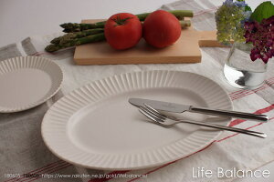 【作山窯】SAKUZAN プレート Stripe オーバルプレート ホワイト U19988