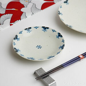 波佐見焼 陶房青 プレート 古染瓔珞紋 4寸皿