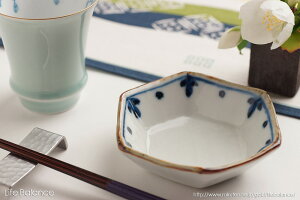 波佐見焼 敏彩窯 六角小付 染付輪花