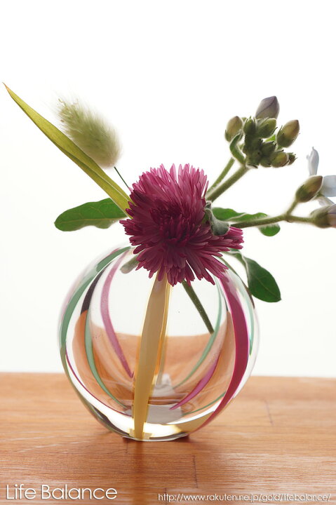 楽天市場 津軽びいどろ 花瓶 彩手鞠 弥生 F 母の日ギフト ラッピング無料 メッセージカード Life Balance ライフバランス