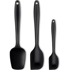 スパチュラ シリコン ヘラ ゴムべラ 耐熱 調理スパチュラ ミニ スリム キッチン用品 製菓道具 お菓子作り 2本セット 3本セット黒 ブラック