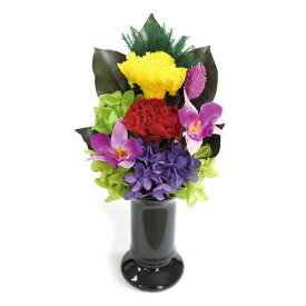 色華やかプリザーブド仏花 花器付き お供え花 プリザーブドフラワー 仏花 お供え 花 ブリザード お供え物