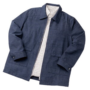日本製 三河木綿デザインブルゾン 三河木綿 ブルゾン メンズ