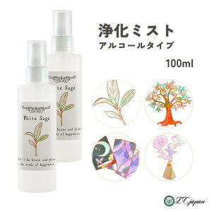 浄化用スプレー 選べる4種 100ml 2本セット 【 ホワイトセージ パロサント フランキンセンス サンダルウッド 】 国内製造 スプレー 香水濃度配合 浄化スプレー 天然成分100% 日本製 浄化 瞑想