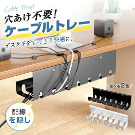 最大P20倍★0/5日更にP4倍★新作 ケーブルトレー デスク下 ケーブル収納 配線 整理 穴あけ不要 コード まとめる コード コンセント収納 ケーブルラック コード 整理 机の下 スチール製 43CM スチール金属製 日本語取扱説明書付き デスク周りの整理 火災予防 作業効率up
