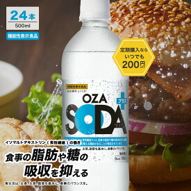 【定期はいつでもおトク】無糖 強炭酸水 OZA SODAプラス 500ml 24本 脂肪 糖 整腸 送料無料※一部地域除く 強炭酸 炭酸 機能性 プレーン 箱買い ライフドリンクカンパニー LIFEDRINK
