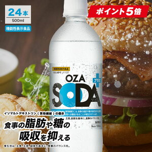 【定期購入でポイント5倍※要エントリー】無糖 強炭酸水 OZA SODAプラス 500ml 24本 脂肪 糖 整腸 送料無料 強炭酸 炭酸 機能性 プレーン 箱買い ライフドリンクカンパニー LIFEDRINK