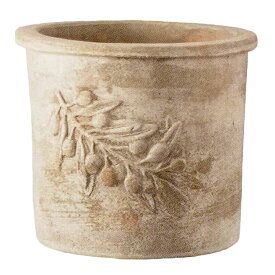 植木鉢 アンティーク調 素焼き テラコッタ鉢 オリーブ ラウンド アンティコ φ41cm×H37cm（14号）